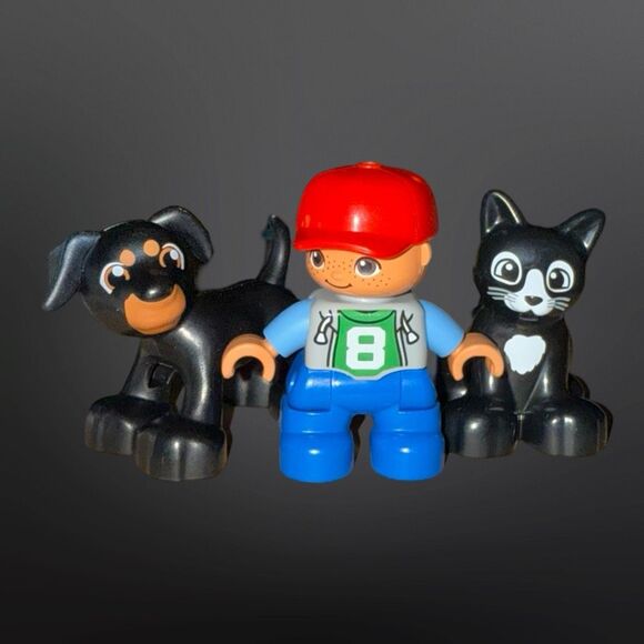 LEGO Duplo Creative Building Toys Boy Cat Dog Replacement Mini Figures 2" B22 - Picture 5 of 5